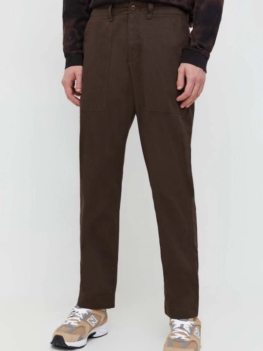 Zdjęcie produktu Abercrombie & Fitch spodnie bawełniane brązowy