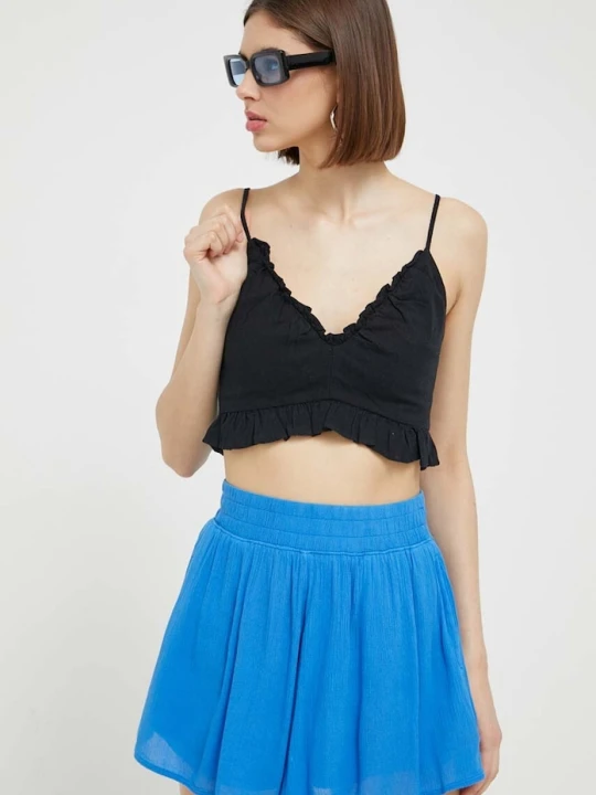 Zdjęcie produktu Abercrombie & Fitch top lniany czarny