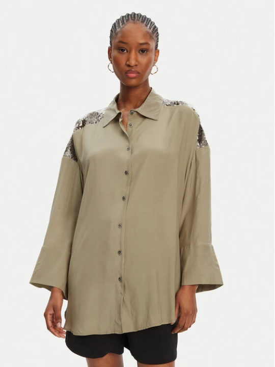 Zdjęcie produktu ACCESS FASHION Koszula 53-7027-437 Zielony Loose Fit