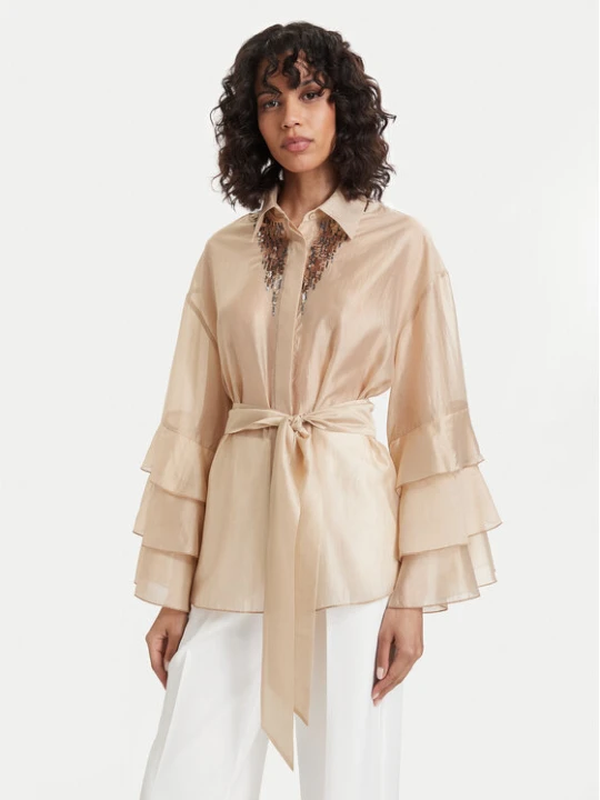 Zdjęcie produktu ACCESS FASHION Koszula 63-7068-125 Beżowy jasny Relaxed Fit