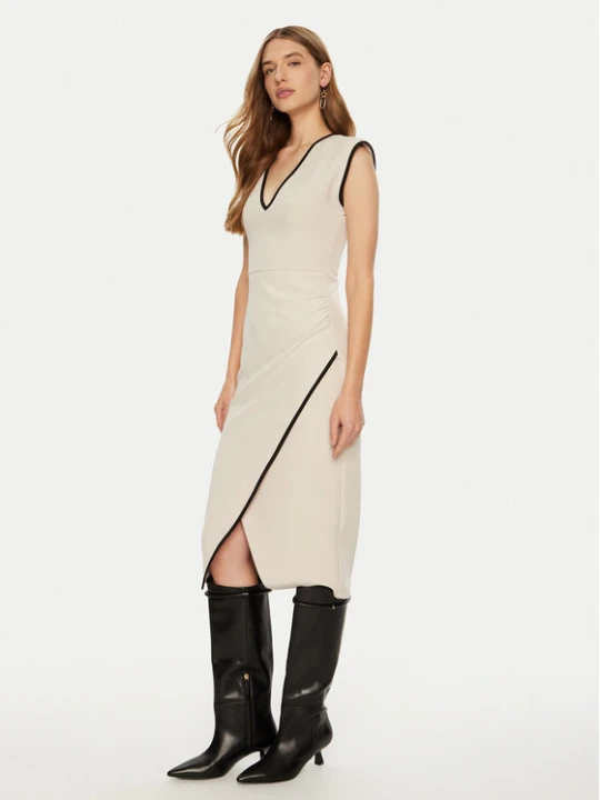 Zdjęcie produktu ACCESS FASHION Sukienka koktajlowa 44-3380-531 Kremowy Slim Fit