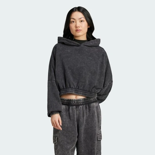 Zdjęcie produktu Acid-Wash Crop Hoodie Adidas czarny
