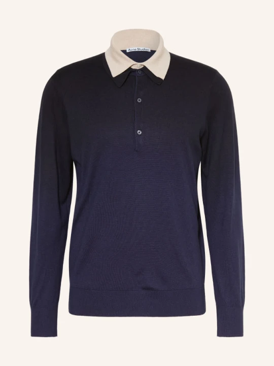 Zdjęcie produktu Acne Studios Koszulka Polo Z Dzianiny Z Jedwabiu blau