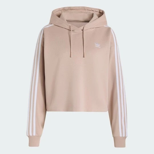 Zdjęcie produktu Adicolor 3-Stripes Short Hoodie Adidas Wonder Taupe