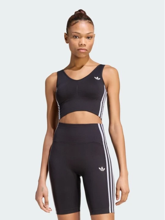Zdjęcie produktu adidas Biustonosz sportowy Essentials 3 Stripes Seamless Bralette KZ4109 Czarny
