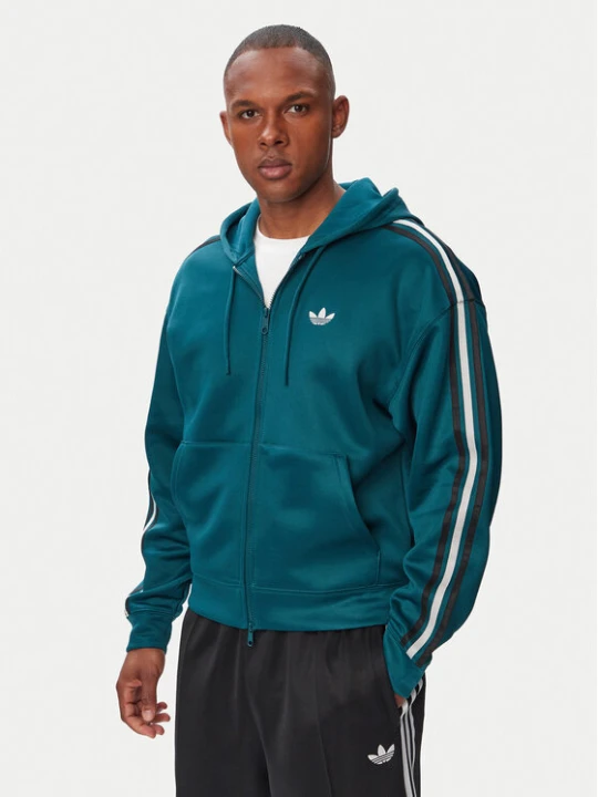 Zdjęcie produktu adidas Bluza adicolor Spacer KS7423 Zielony ciemny Oversize