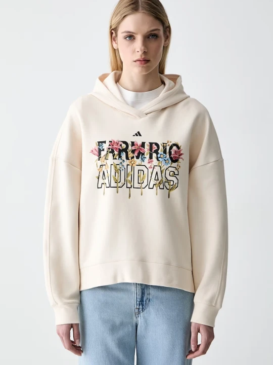 Zdjęcie produktu adidas bluza damska z bawełną x Farm Rio beżowy