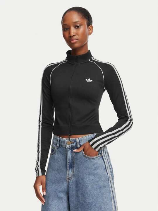 Zdjęcie produktu adidas Bluza Essentials 3 Stripes Seamless Tracktop KX8420 Czarny Slim Fit