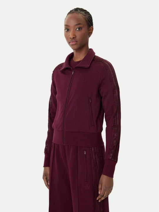 Zdjęcie produktu adidas Bluza Firebird Lace KC6451 Bordowy Slim Fit