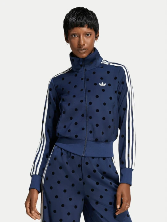 Zdjęcie produktu adidas Bluza Satin Polka Dots Tt Track Top LI2852 Niebieski Regular Fit