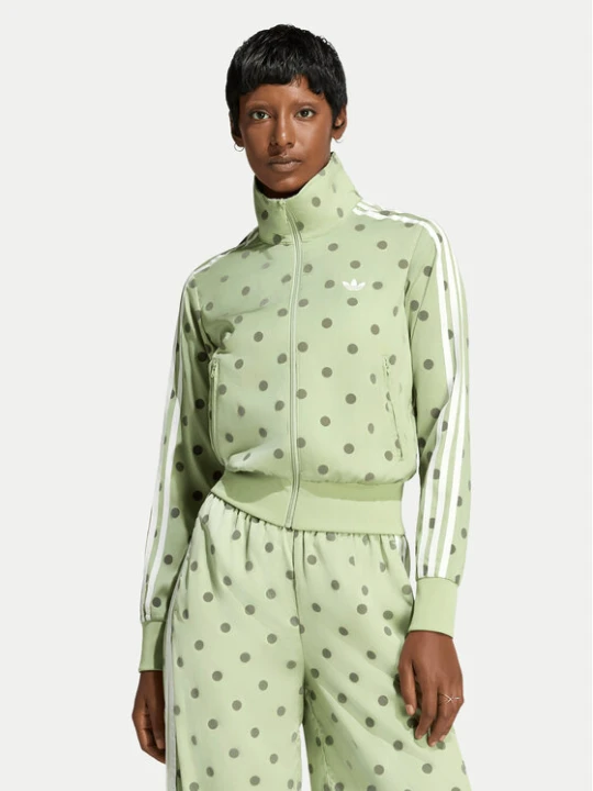 Zdjęcie produktu adidas Bluza Satin Polka Dots Tt Track Top LI2854 Zielony Regular Fit