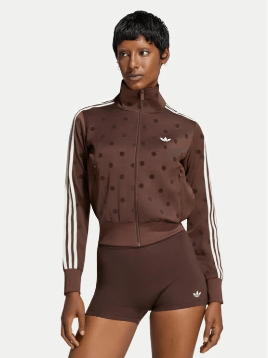 Zdjęcie produktu adidas Bluza Satin Polka Dots Tt Track Top LI2855 Brązowy Regular Fit