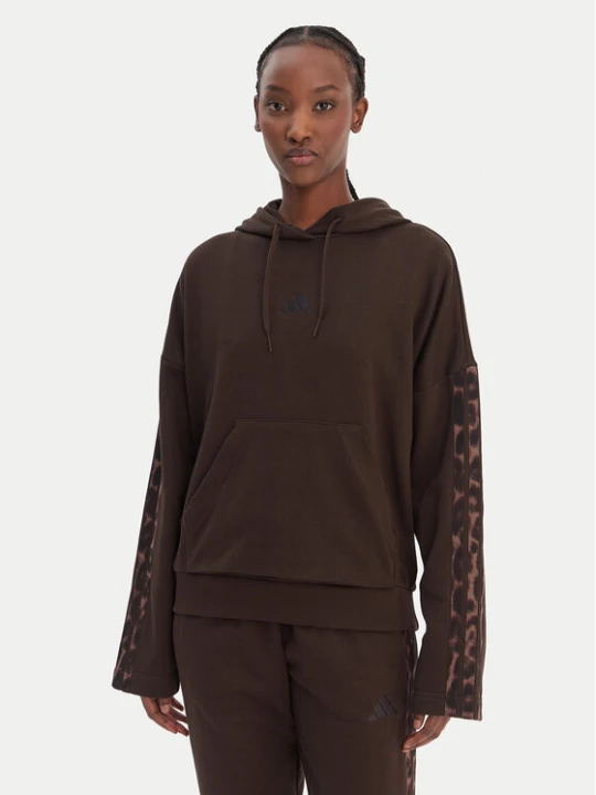 Zdjęcie produktu adidas Bluza Seasonal Essentials Leopard Print KA4683 Brązowy Loose Fit