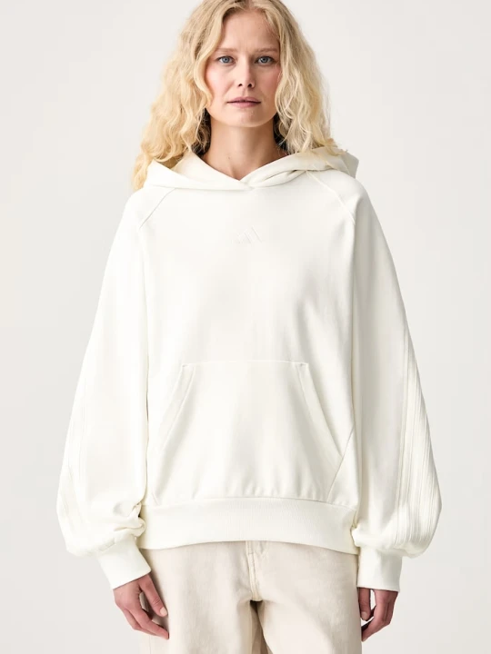 Zdjęcie produktu adidas bluza z kapturem damska bawełniana beżowy