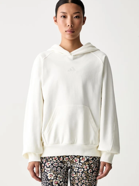 Zdjęcie produktu adidas bluza z kapturem damska bawełniana beżowy