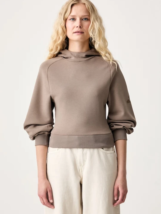 Zdjęcie produktu adidas bluza z kapturem damska z modalem Soft Lux brązowy