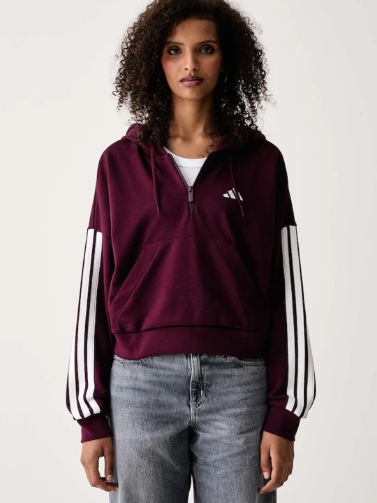 Zdjęcie produktu adidas bluza z kapturem damska z wiskozą Essentials bordowy
