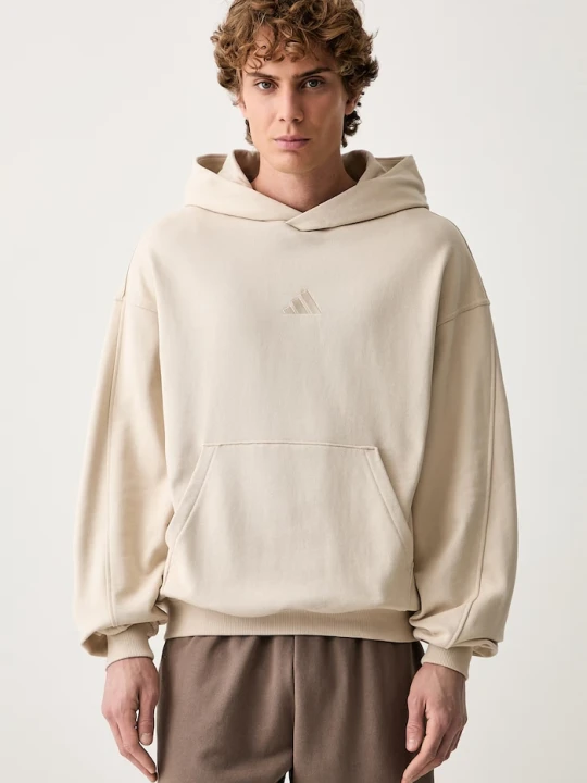 Zdjęcie produktu adidas bluza z kapturem męska bawełniana beżowy