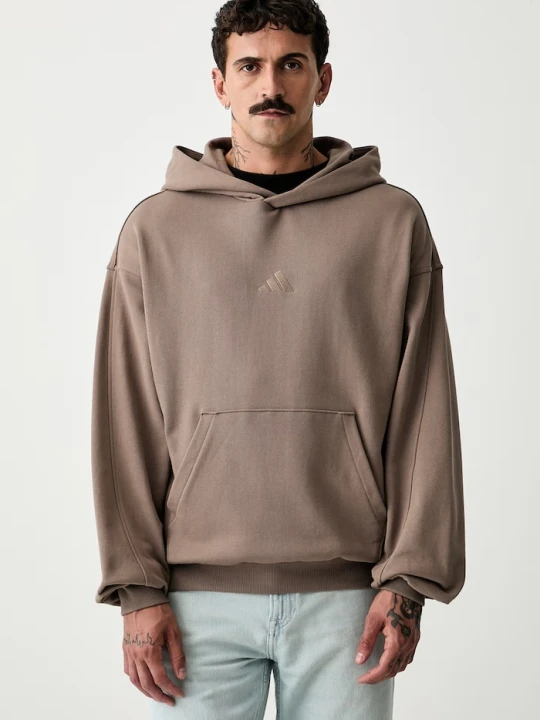 Zdjęcie produktu adidas bluza z kapturem męska bawełniana brązowy