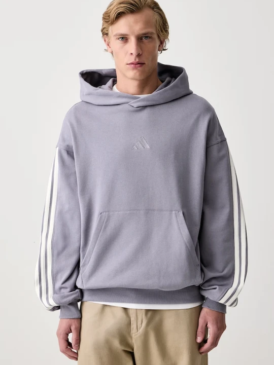 Zdjęcie produktu adidas bluza z kapturem męska bawełniana fioletowy
