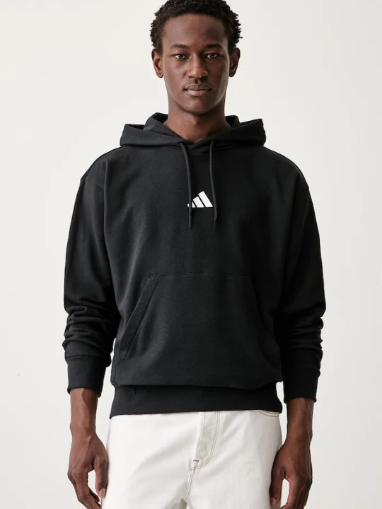 Zdjęcie produktu adidas bluza z kapturem męska z bawełną Feelcozy czarny