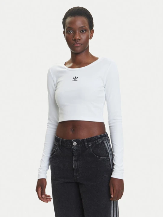 Zdjęcie produktu adidas Bluzka Essentials Ribbed JC9011 Biały Slim Fit