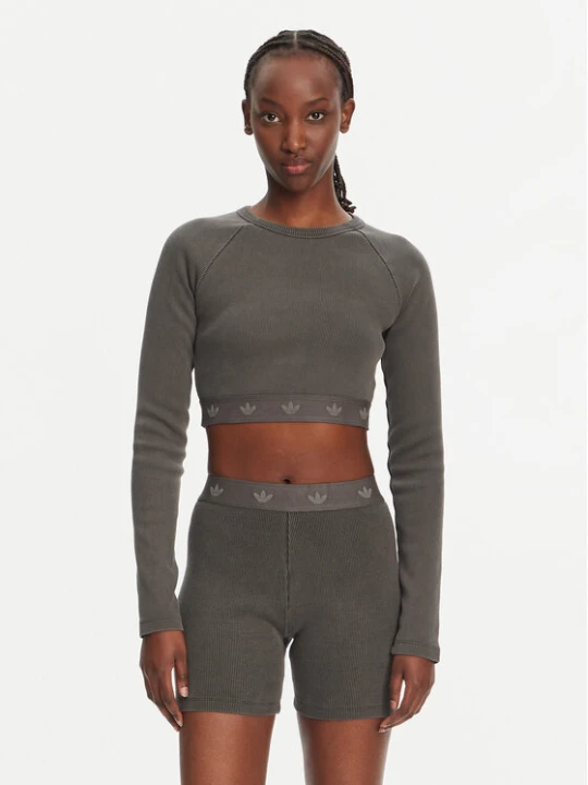 Zdjęcie produktu adidas Bluzka Ribbed JD0014 Czarny Slim Fit
