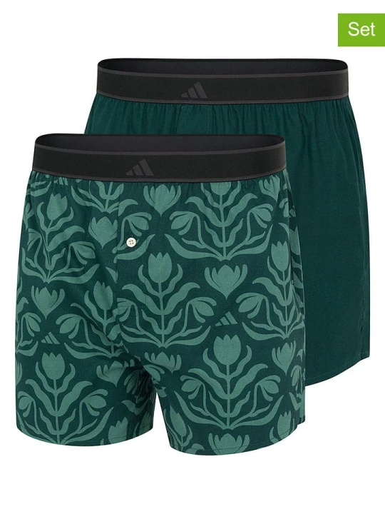 Zdjęcie produktu adidas Bokserki (2 pary) w kolorze zielonym rozmiar: M
