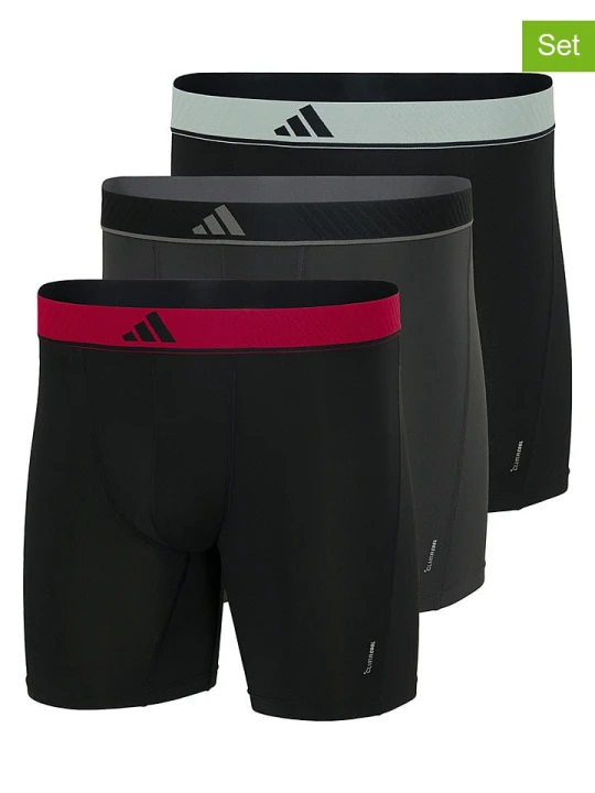 Zdjęcie produktu adidas Bokserki (3 pary) w kolorze czarno-czerwono-antracytowym rozmiar: S