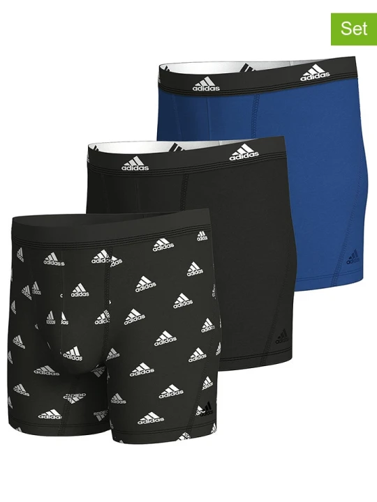 Zdjęcie produktu adidas Bokserki (3 pary) w kolorze czarno-niebieskim rozmiar: S