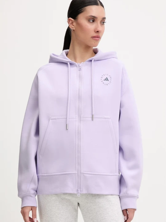 Zdjęcie produktu adidas by Stella McCartney bluza rozpinana z kapturem damska fioletowy