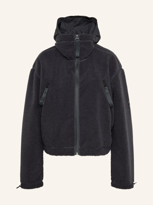 Zdjęcie produktu Adidas By Stella Mccartney Kurtka Z Polaru Adidas By Stella Mccartney Z Odpinanym Kapturem schwarz CZARNY