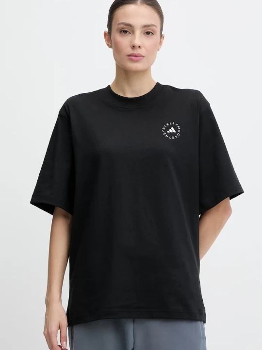 Zdjęcie produktu adidas by Stella McCartney t-shirt bawełniany czarny