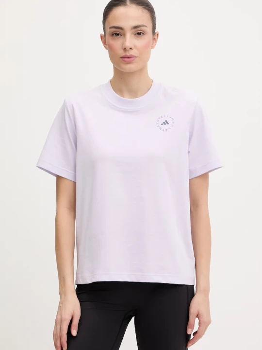 Zdjęcie produktu adidas by Stella McCartney t-shirt treningowy damski z bawełną fioletowy