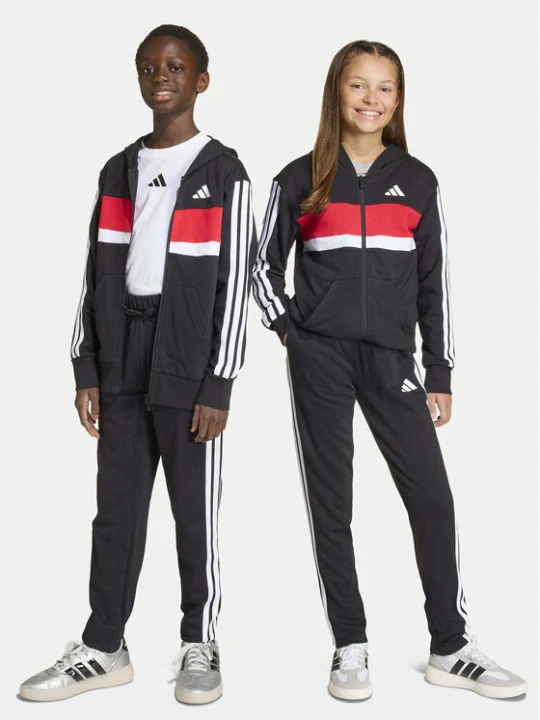 Zdjęcie produktu adidas Dres Seasonal Essentials Tiberio 3 Stripes French Terry KC6415 Czarny Regular Fit