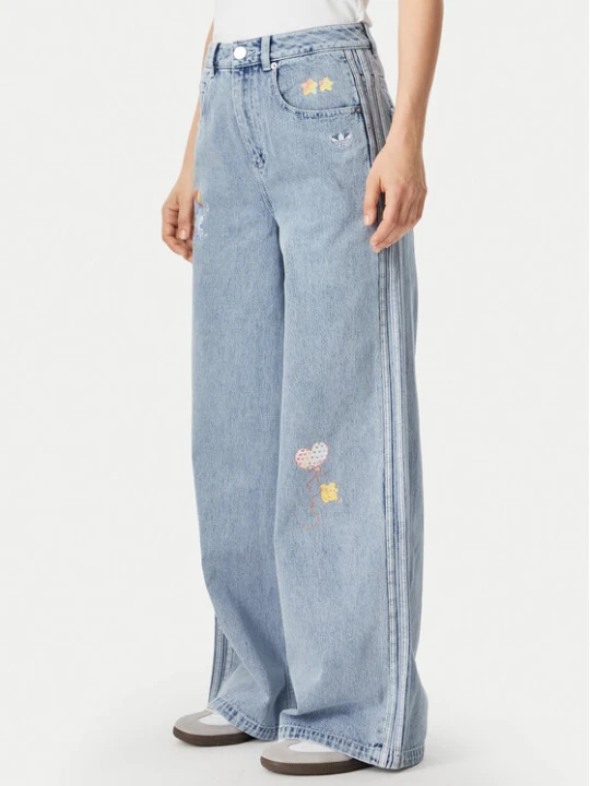 Zdjęcie produktu adidas Jeansy Care Bear High Rise KQ6748 Niebieski Wide Leg