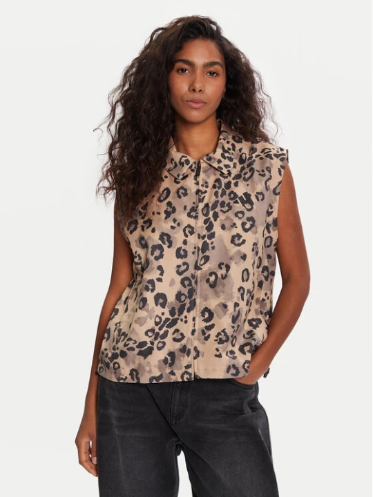 Zdjęcie produktu adidas Kamizelka Animal Print 3-Stripes JV6957 Beżowy Loose Fit