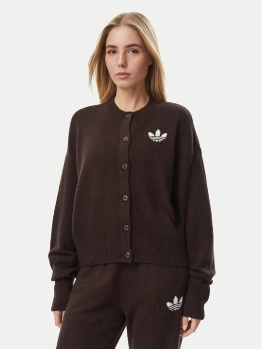 Zdjęcie produktu adidas Kardigan Essentials IA4455 Brązowy ciemny Loose Fit