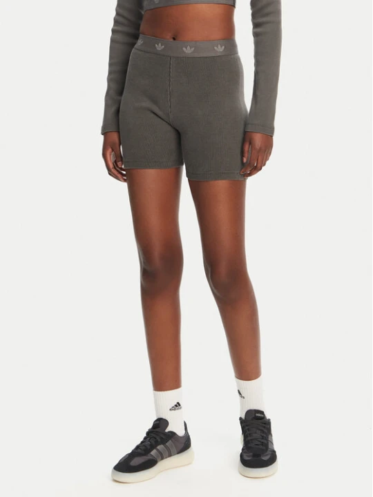 Zdjęcie produktu adidas Kolarki Ribbed Booty JC7554 Szary Slim Fit