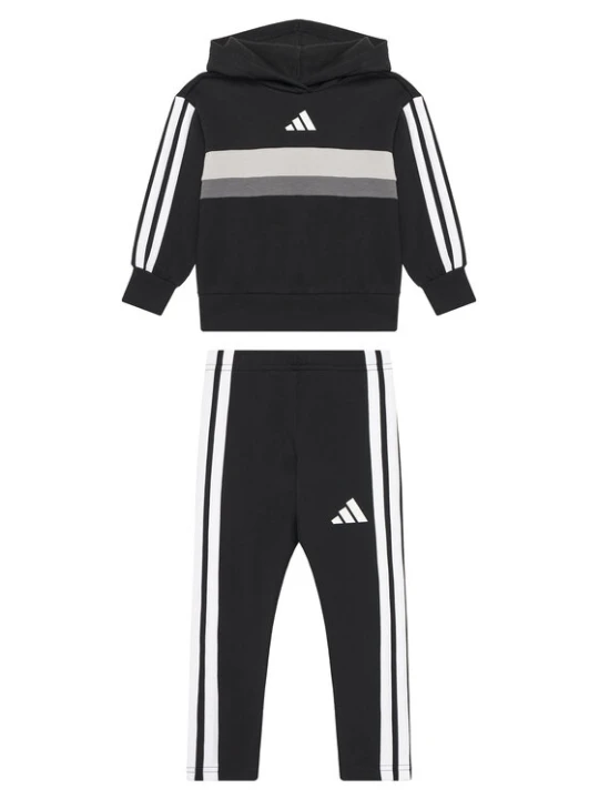 Zdjęcie produktu adidas Komplet bluza i legginsy Seasonal Essentials Tiberio 3-Stripes JI6218 Czarny Slim Fit