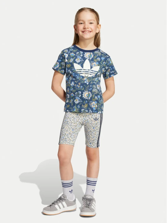 Zdjęcie produktu adidas Komplet t-shirt i spodenki Liberty London JV7722 Granatowy Slim Fit