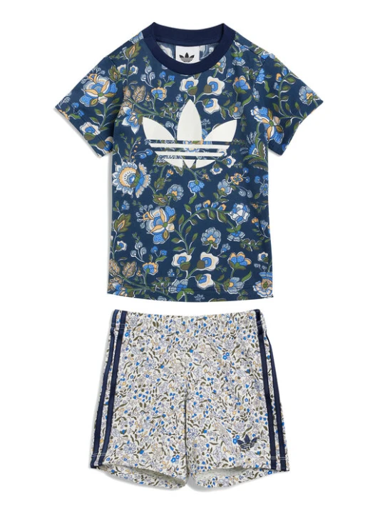 Zdjęcie produktu adidas Komplet t-shirt i spodenki Liberty London JY3017 Granatowy Regular Fit