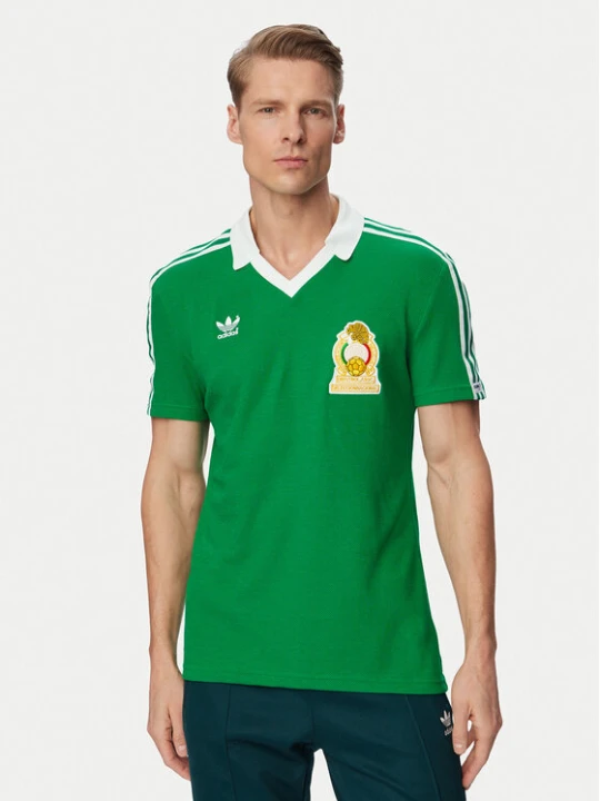 Zdjęcie produktu adidas Koszulka techniczna Mexico Home Jersey 1986 JN3710 Zielony Slim Fit