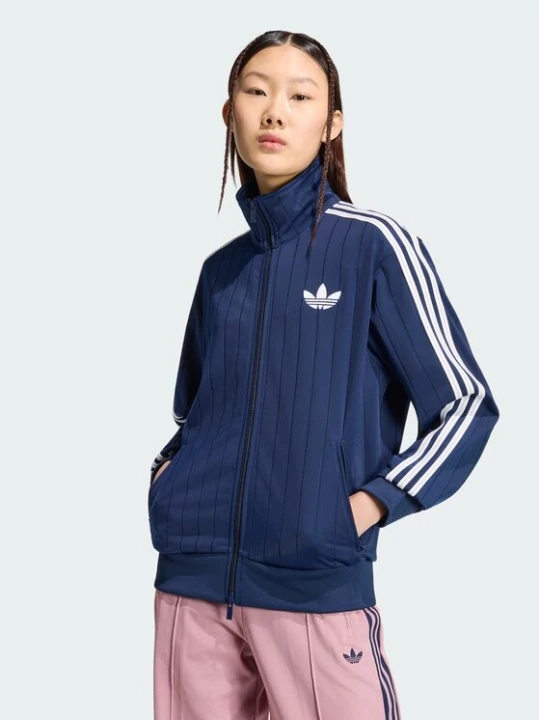 Zdjęcie produktu adidas Bluza Pinstripe Firebrid Loose Tracktop KS9983 Granatowy Regular Fit