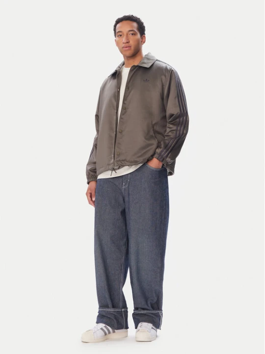 Zdjęcie produktu adidas Kurtka przejściowa 3 Stripes Satin HZ3804 Brązowy jasny Loose Fit