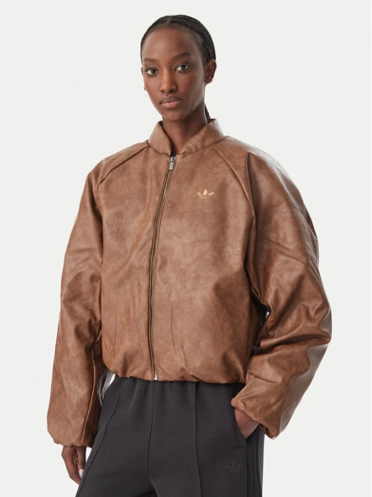Zdjęcie produktu adidas Kurtka z imitacji skóry Sst KR9573 Brązowy Loose Fit