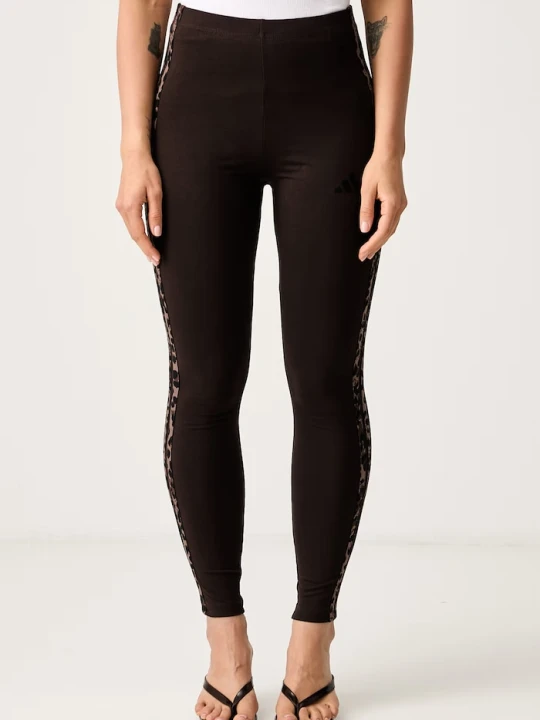 Zdjęcie produktu adidas legginsy damskie bawełniane z elastanem Leopard Pack brązowy