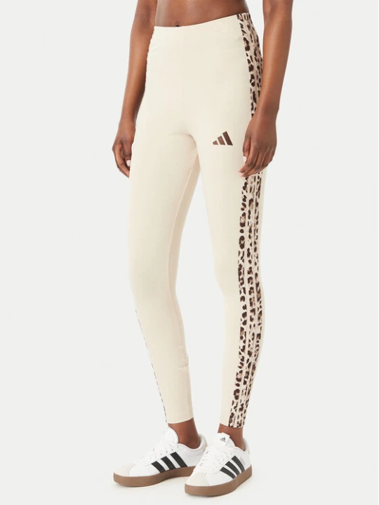 Zdjęcie produktu adidas Legginsy Seasonal Essentials Animal Print 3-Stripes KR7619 Beżowy jasny Slim Fit