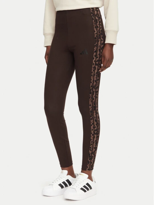 Zdjęcie produktu adidas Legginsy Seasonal Essentials Animal Print 3-Stripes KV9302 Brązowy Slim Fit