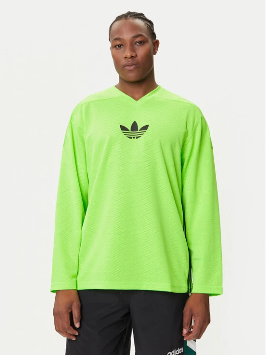 Zdjęcie produktu adidas Longsleeve adicolor Mesh JW8379 Zielony Regular Fit